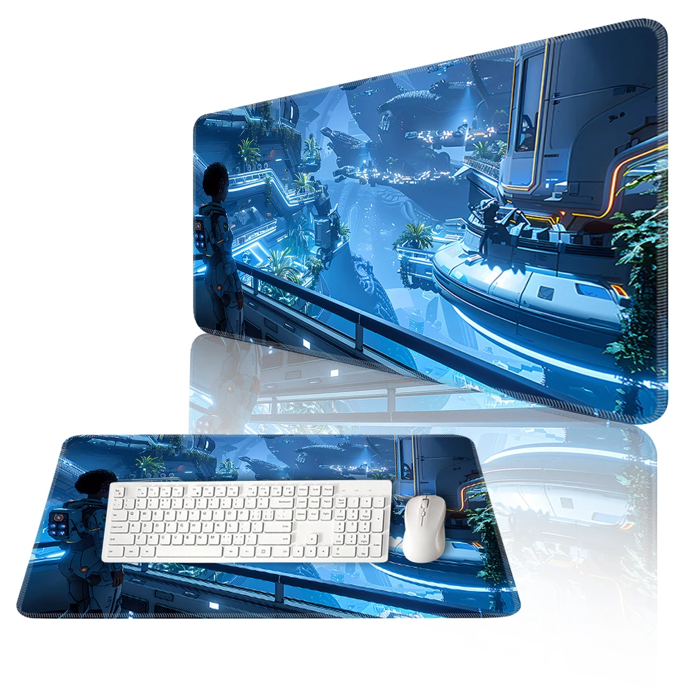 

Cyber Punks Keyboard Pads Large Gaming Mouse Pad Anime Rubber Mat Cool Deskmat Desk Protector Mousepad Gamer Pc Accessories S26