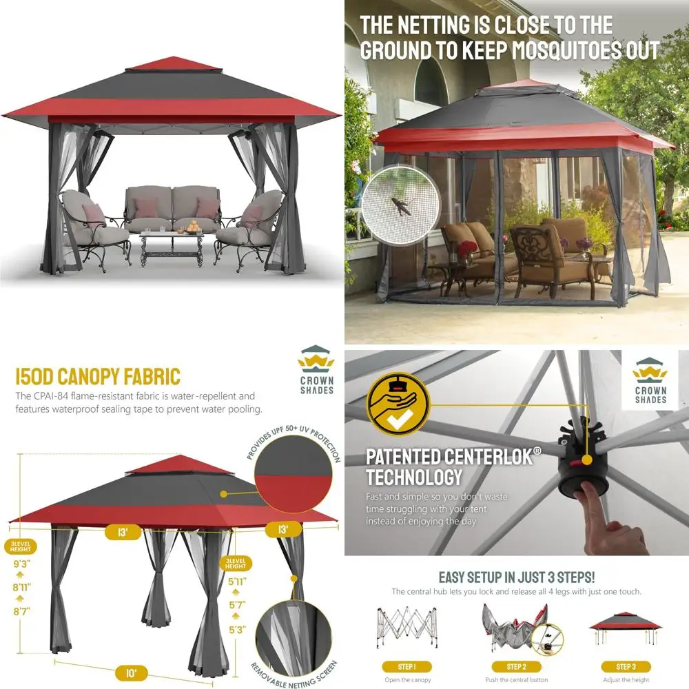 

Pop Up Gazebo 13x13 Outdoor Canopy Tent for Backyard Patio Furniture, Clearance Sale, Durable and Easy Setup