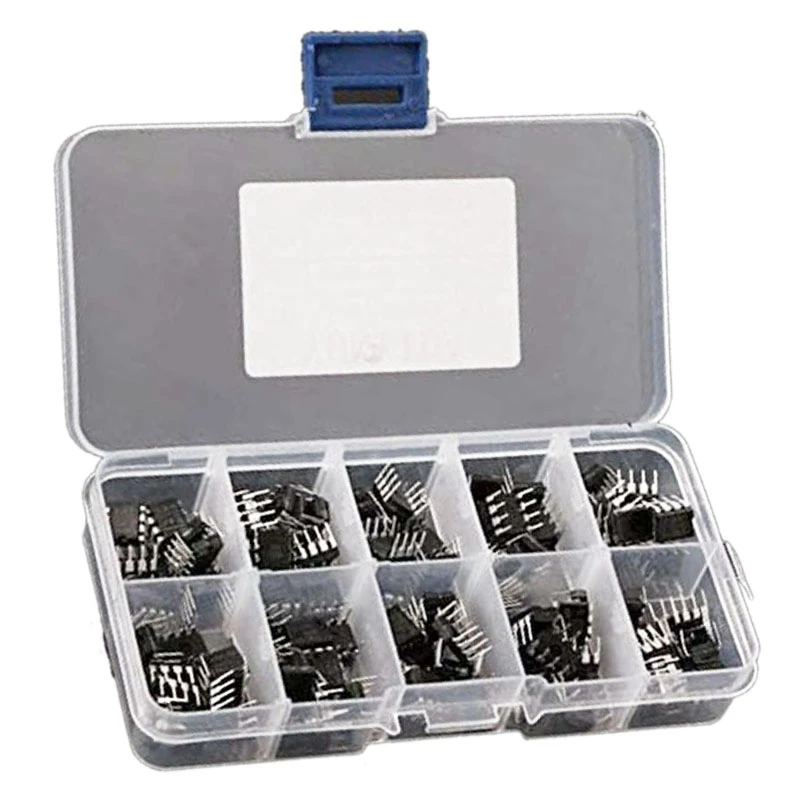 100PCS/Box NE555 UC3842 UC3843 UC3845 24C02 24C04 24C08 24C16 24C32 24C64 DIP IC Assortment Kit Each 10PCS