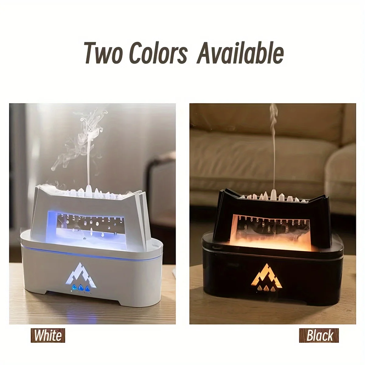 아로마 디퓨저가있는 빗방울 공기 가습기 야간 조명 편안한 물방울 소리 가정용 음소거 빗방울 전기 가습기