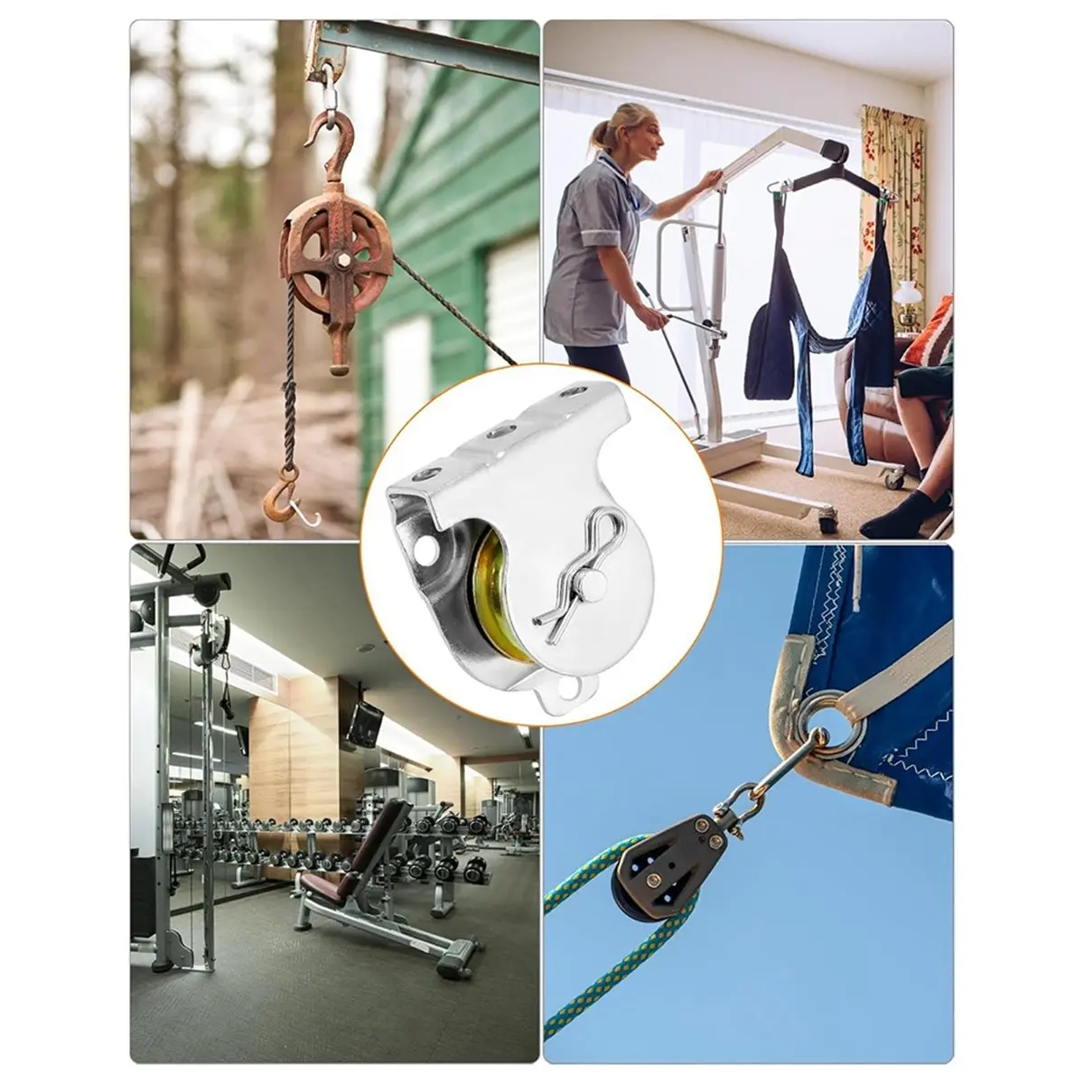 STOCK-Wall Mount Pulleys, 12 Pcs 1-1/2