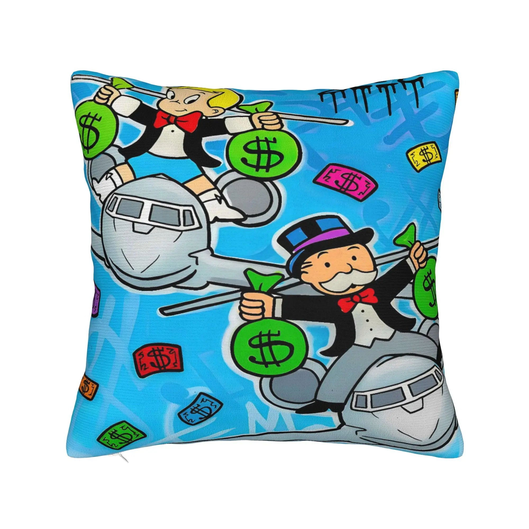Monopolys Money Dance Pillow Cover  Comfy Cushion Cover Novelty Pillow Case For Wedding Party Home Decor