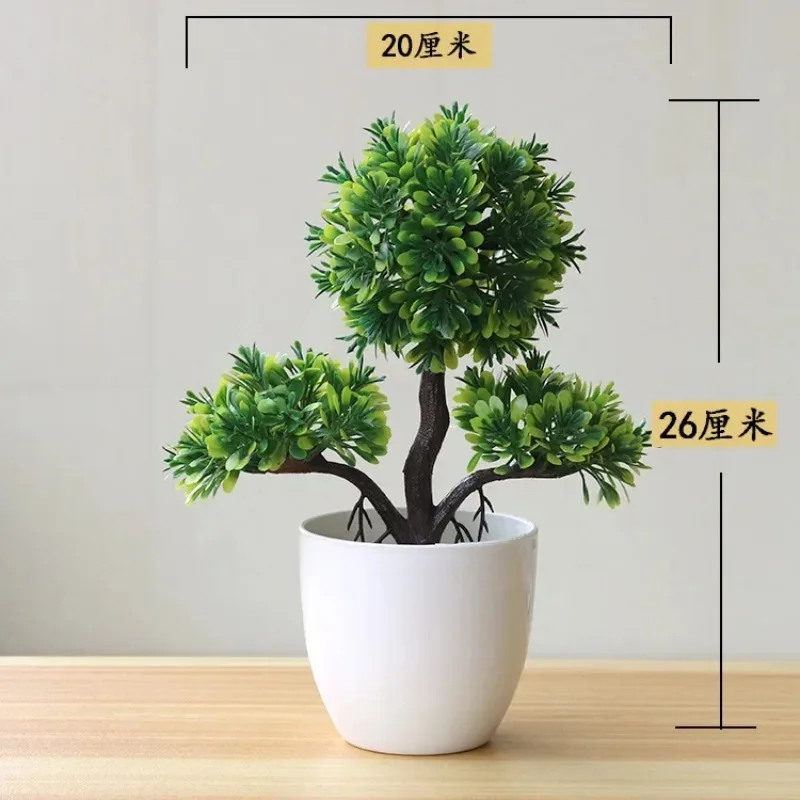 Plantas artificiales de plástico, bonsái, árbol pequeño, maceta de simulación, adornos en maceta, arreglo de jardín de flores, decoración de mesa para el hogar, 1 ud.