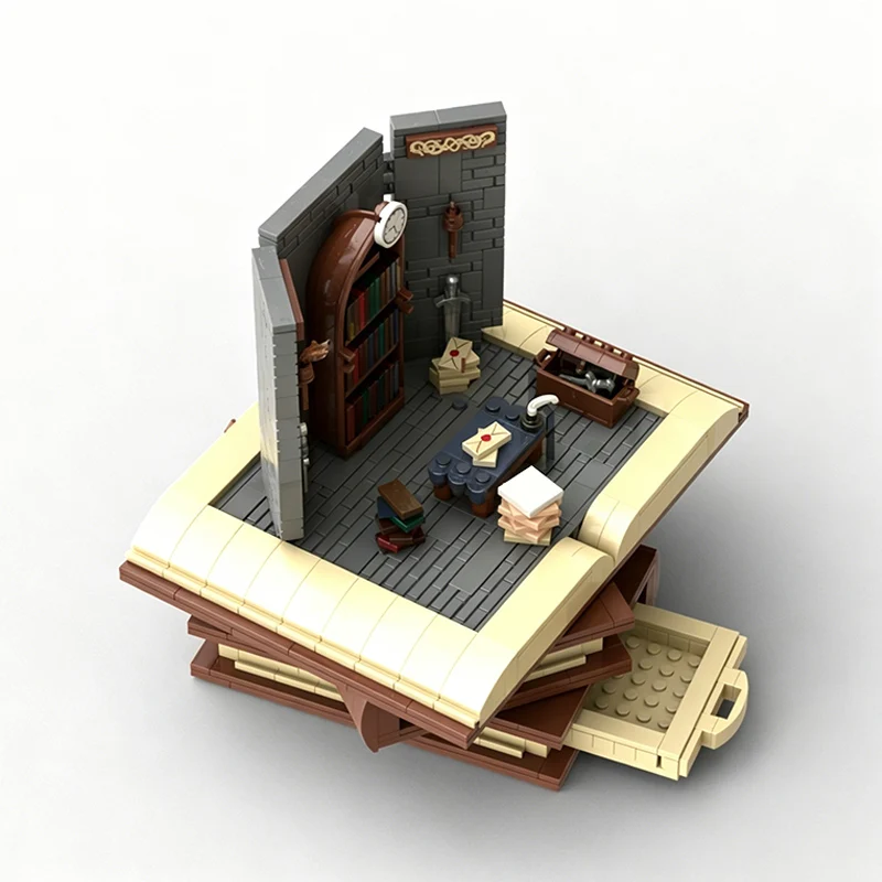 City Street View Model MOC Building Bricks The Old Library Modular Technology Gifts Holiday Assemble Children Toys Suit