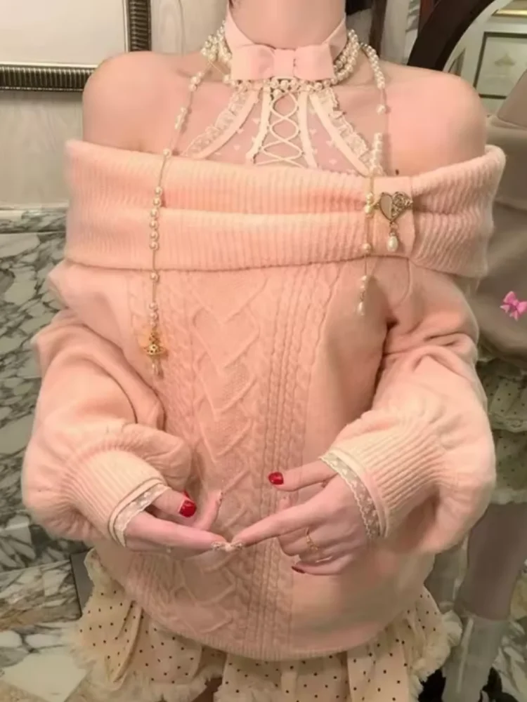Preppy Style Sweet Knitted Sweater 2000s Aesthetic Gyaru Chic  New Autumn Korean Y2k Jumper Long Sleeve Coquette Knitwear view 5