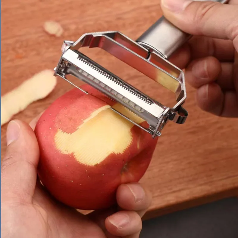 4-in-1 Edelstahl-Schäler Multifunktionaler Gemüse- und Obstschäler Kartoffelschneider Karottenschäler Küchenwerkzeuge