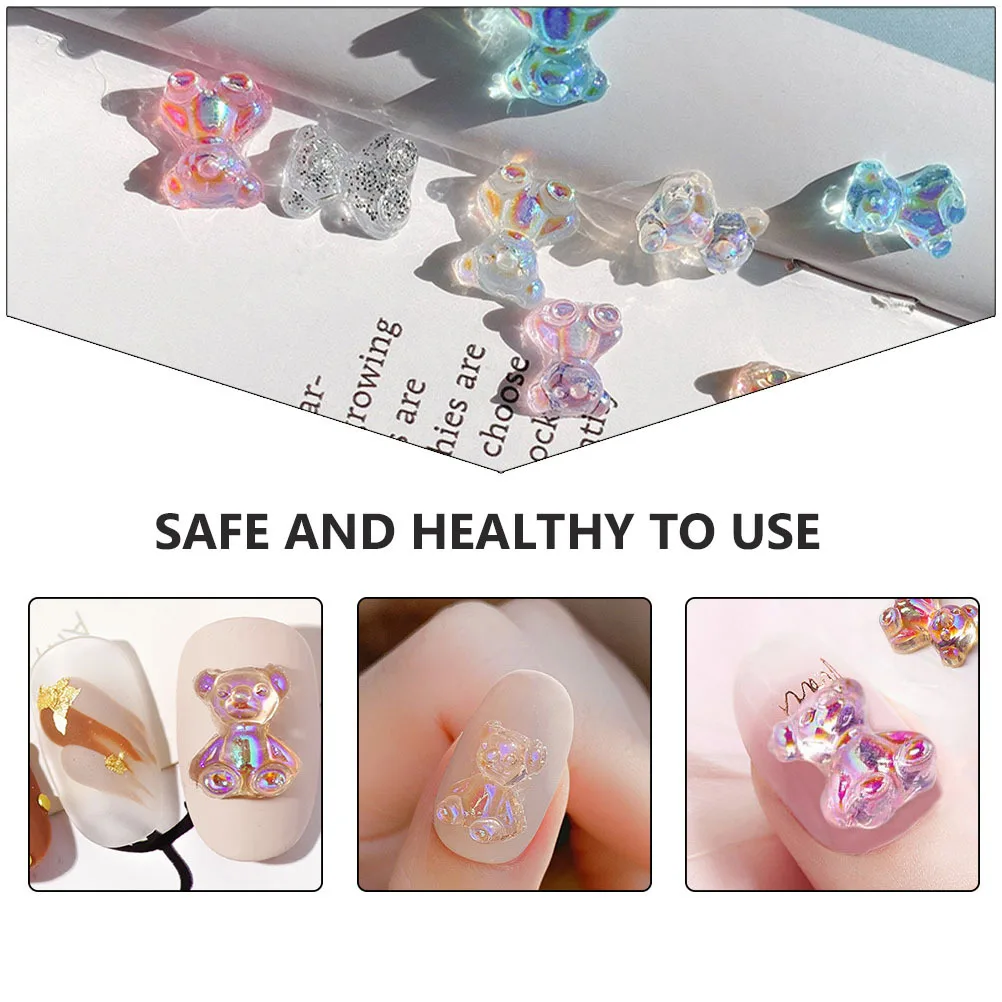 48pcs Bear Diy Manicure Charm Manicures Decoration Supplies For Women Nail Art Design Accessories Nail Art Decor
