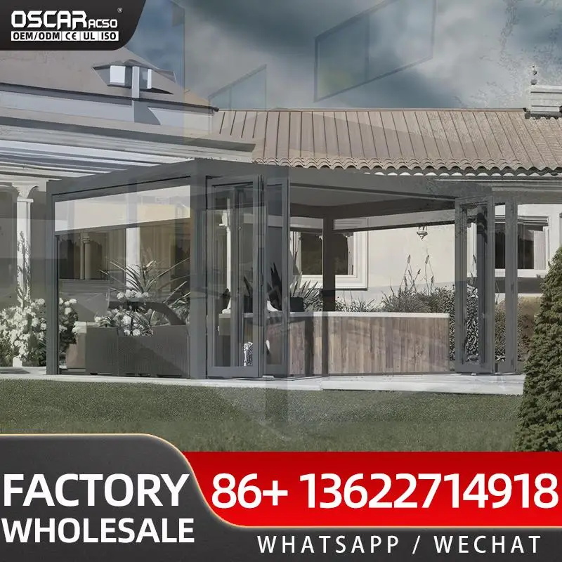 

Наружный водонепроницаемый УФ-блок, расширяемый пространство, большой алюминиевый моторизованный чехол для патио с жалюзи для сада, заднего двора, беседки у бассейна