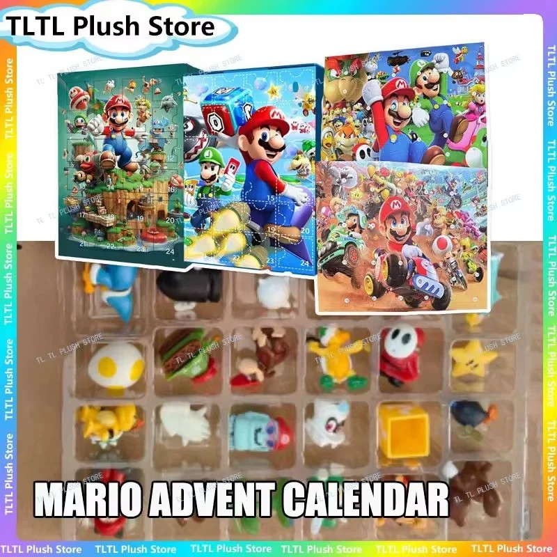 Maria Bros 24-Day Advent Calendar Anime Cartoon Christmas Holiday Countdown PVC Toy Model Doll Kids Halloween Gift Decoration