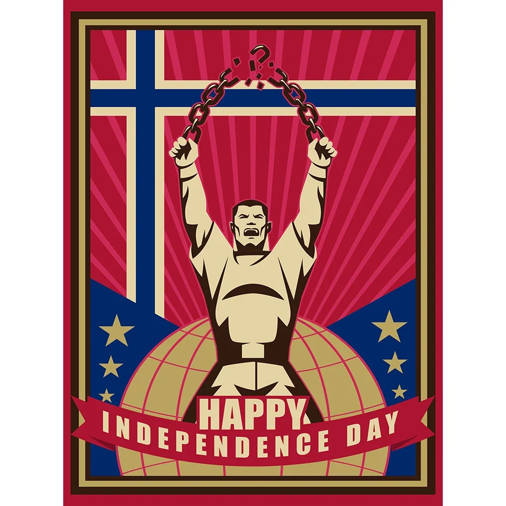 2X3FT Custom Gift Norwegian Day Of Liberation 3x5ft Polyester HAPPY INDEPENDENCE DAY Flag with Banner