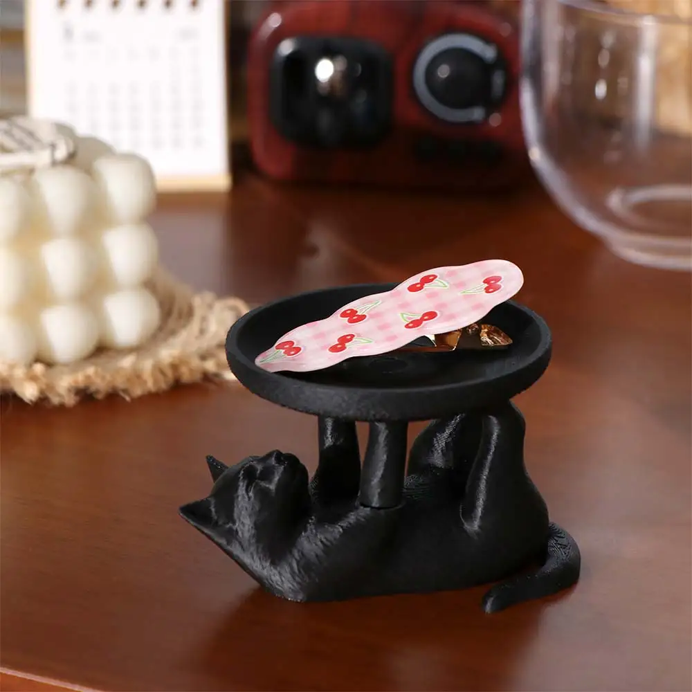

Creative Cat Shape Cat Jewelry Tray INS Black Mini Key Tray Decoration Save Space Ring Holder Jewelry Storage