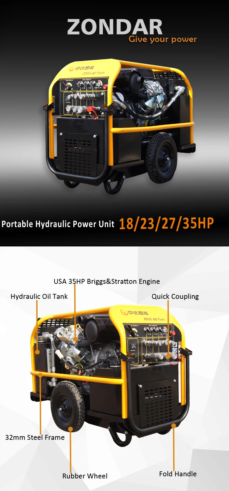 Small Rescue Hydraulic Tools Power Drive Machine