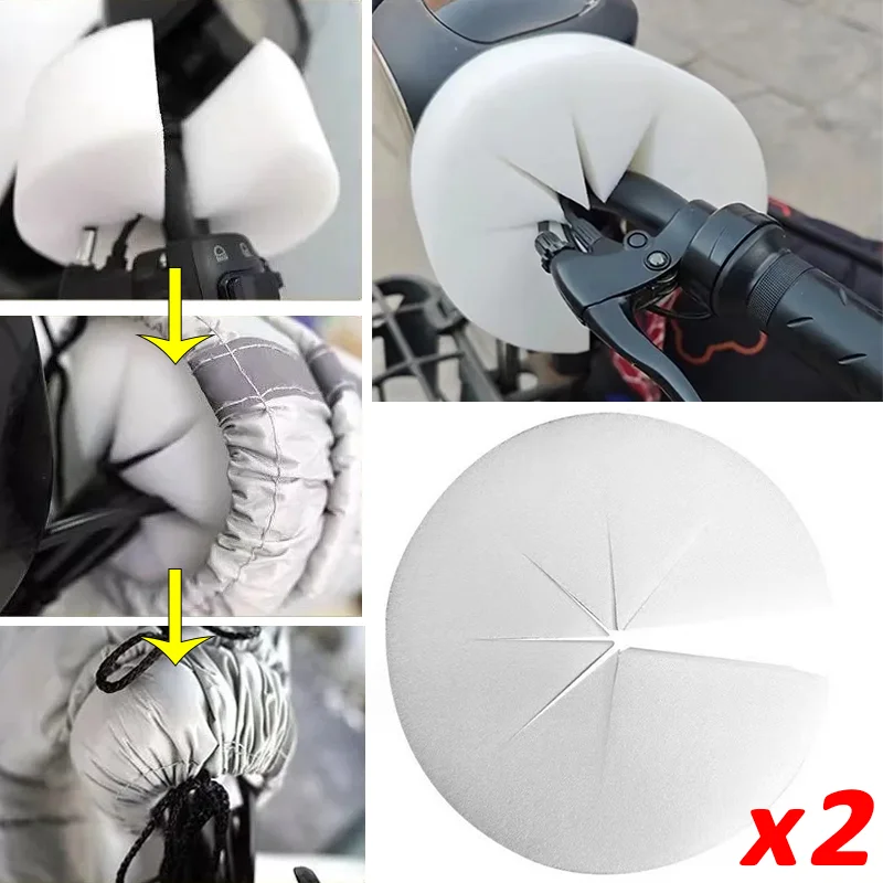 2Pcs Motorbike Handlebar Windproof Cotton Universal High-density Lightweight Warm Wavy Windproof Cotton Motorcycle Accessories