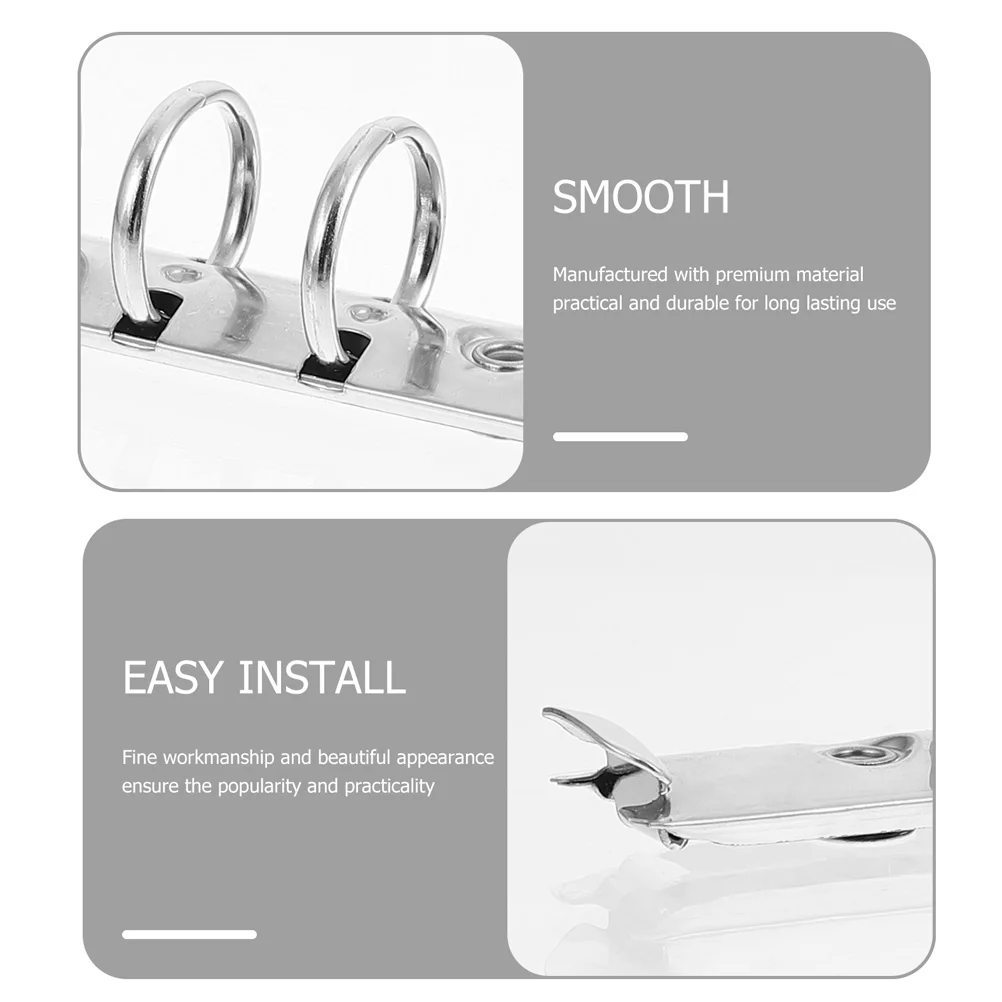 6 Pcs Binder Practical Clips Decorative Book Office Accessories Stainless Steel DIY Metal Rings Painting High-grade