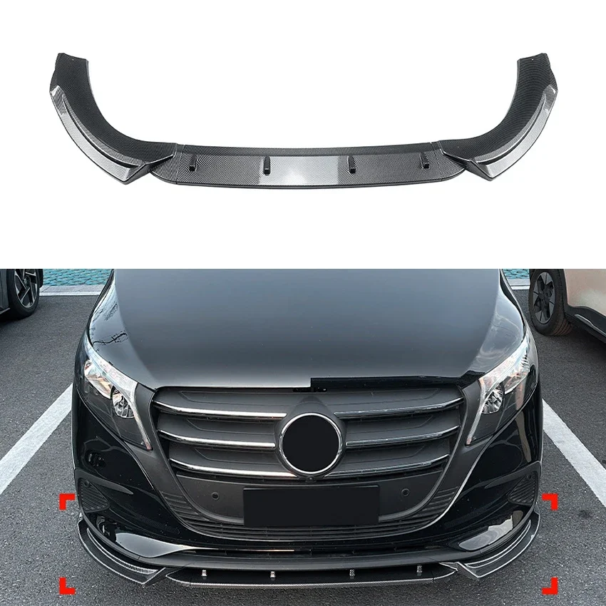 For MERCEDES BENZ V Class Vito W447 2024 Plus Front Bumper Lip Spoiler Splitter Diffuser Body kit Tuning Canard Protector Cover