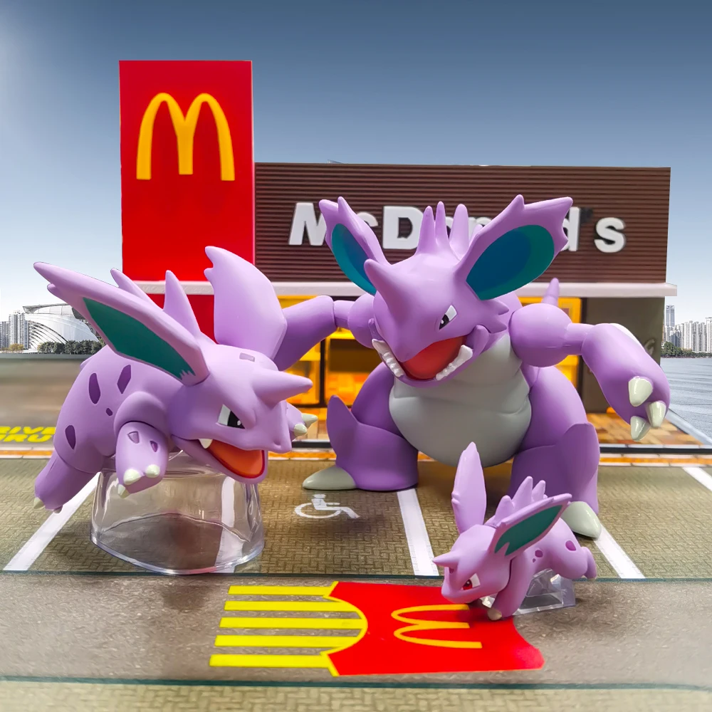 Оригинальные аниме-фигурки Shokugan Scale World Kanto Region Nidoking Nidoran Nidorino, игрушки для детей, подарок