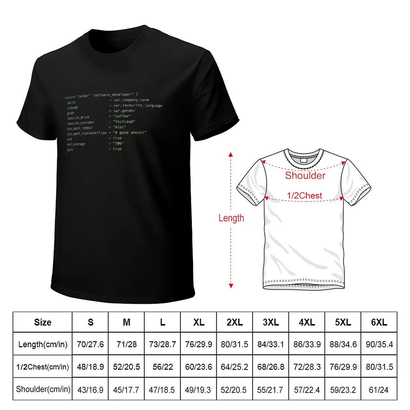 Software Developer Terraform Code T-Shirt t shirt man plain T-Shirt