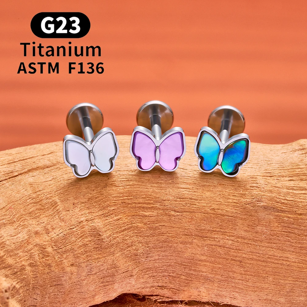 Pendiente de mariposa de titan - Zoor Body Jewelry reseña y precio