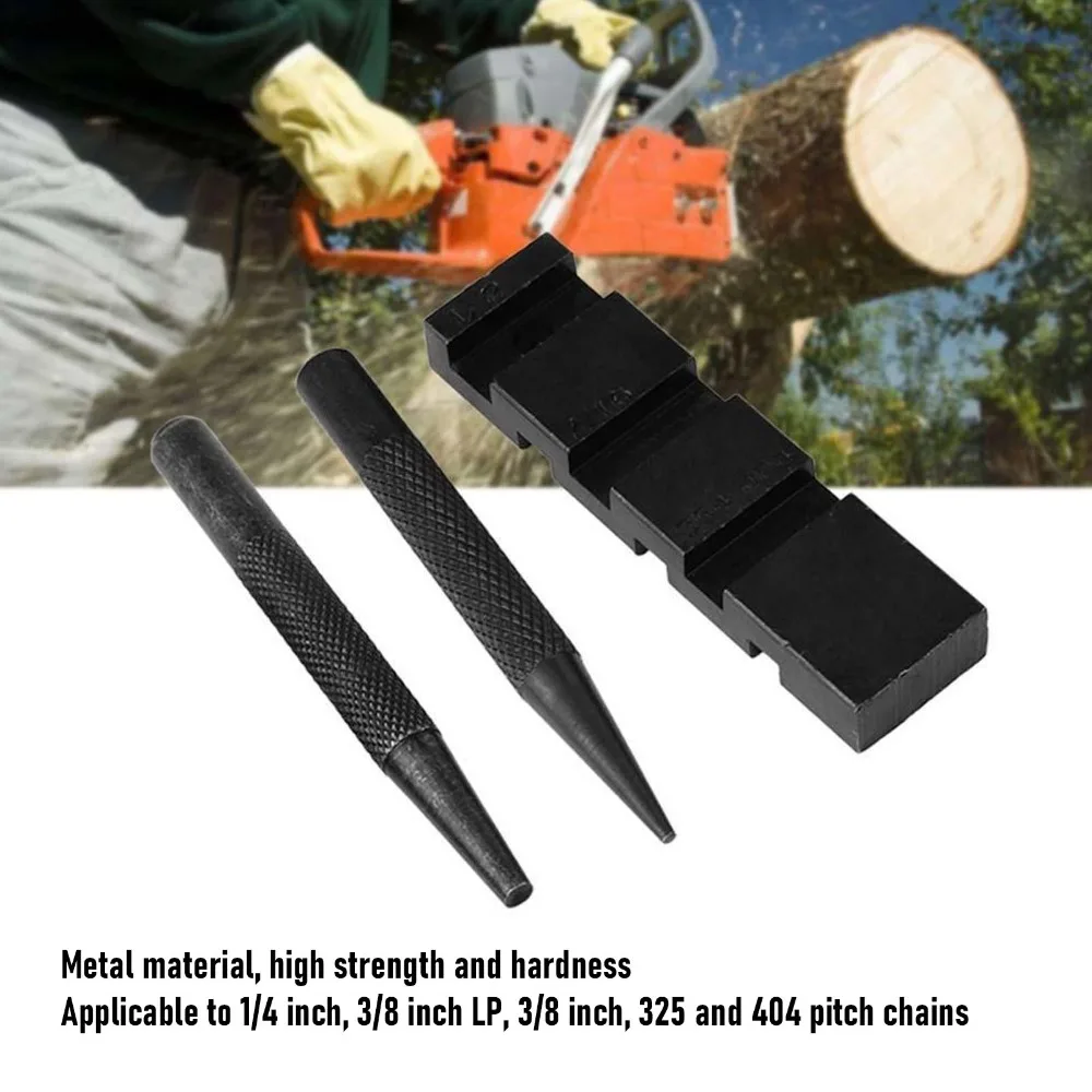 13pcs Preset Straps Chainsaw Chain Repair Kit Durable Construction Portable Design Chain Anvil And Punch Tool