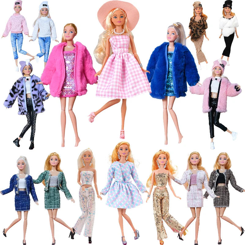 1 Pcs Fashion Dress For 1/6 Doll Daily Outfit Party Skirt Winter Sweater Hat Jeans Clothes For Barbie Doll Accessories Girl Toys