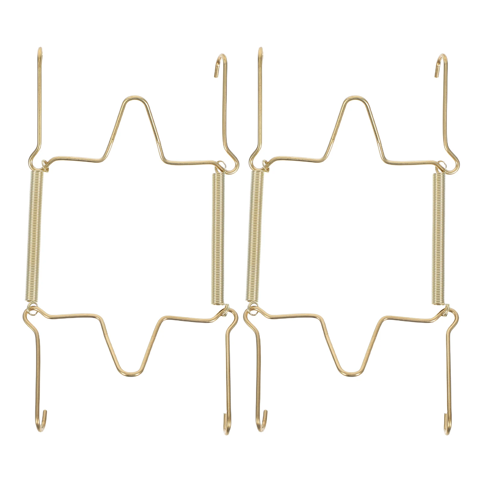 

2Pcs Spring Hanging Pan Hook Plate Holders Stands Display Wall Mount Metal Ushaped Strong Loadbearing Easy Installation Wall