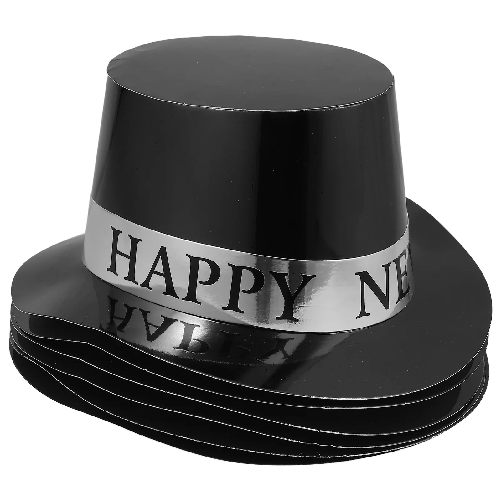 

6Pcs Black Gold Top Hats New Year Party Hats Adults New Year Eve Paper Caps Celebration Supplies Elegant Design