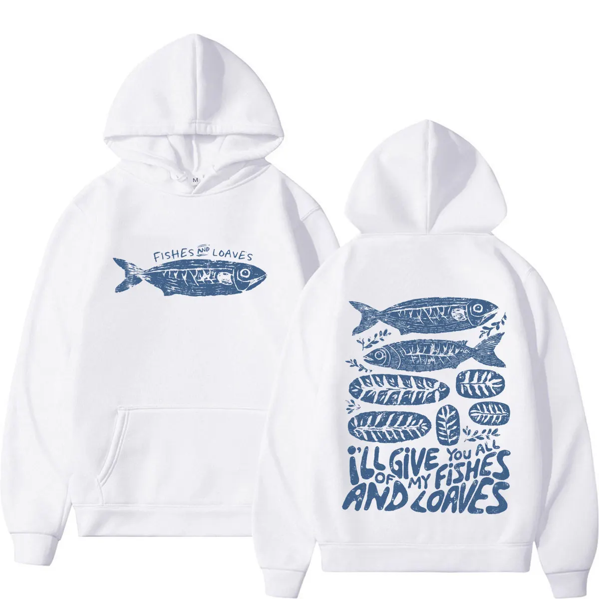 Christian Hoodie with Bible Verse Faith Based Graphic Funny Fish Meme Hoodies Men Women Vintage Winter Fashion Casual Pullover