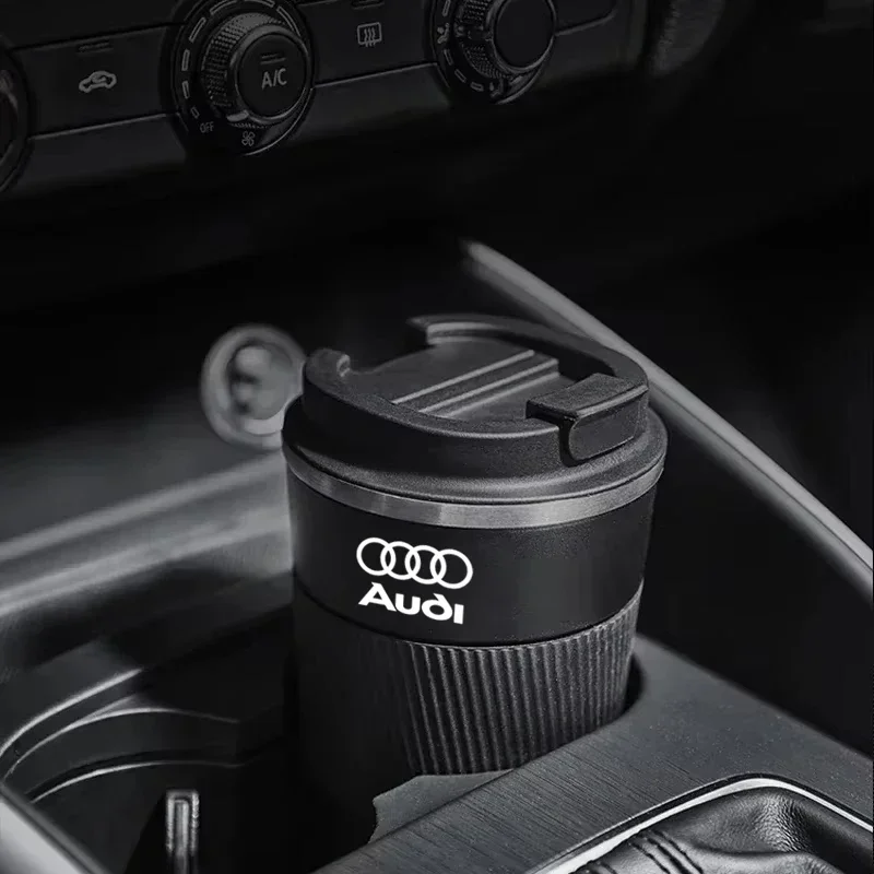 510ml Stainless Steel Coffee Cup Thermal Mug For Audi A4 B8 A3 A8 S5 S6 TT Q5 Q7 RS5 RS6 Car Travel Vacuum Flask Auto Supplies