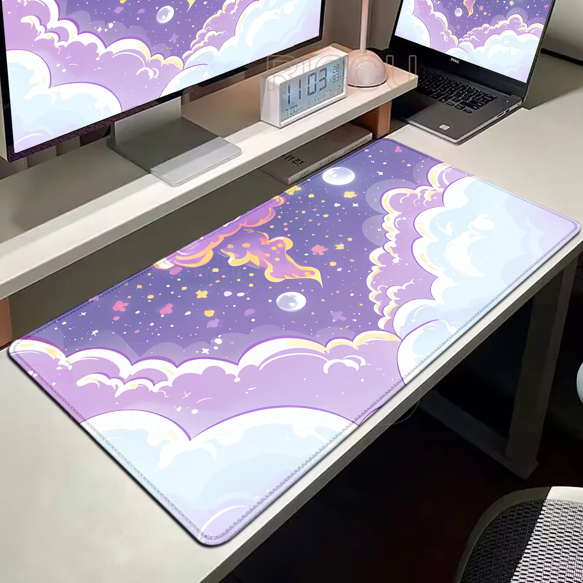 Purple Cloud Gamer Mouse Pad Rubber Mousepad Locking Edge Mouse Mat Large Gaming Keyboard Pad Tapis De Souris Office Accessories