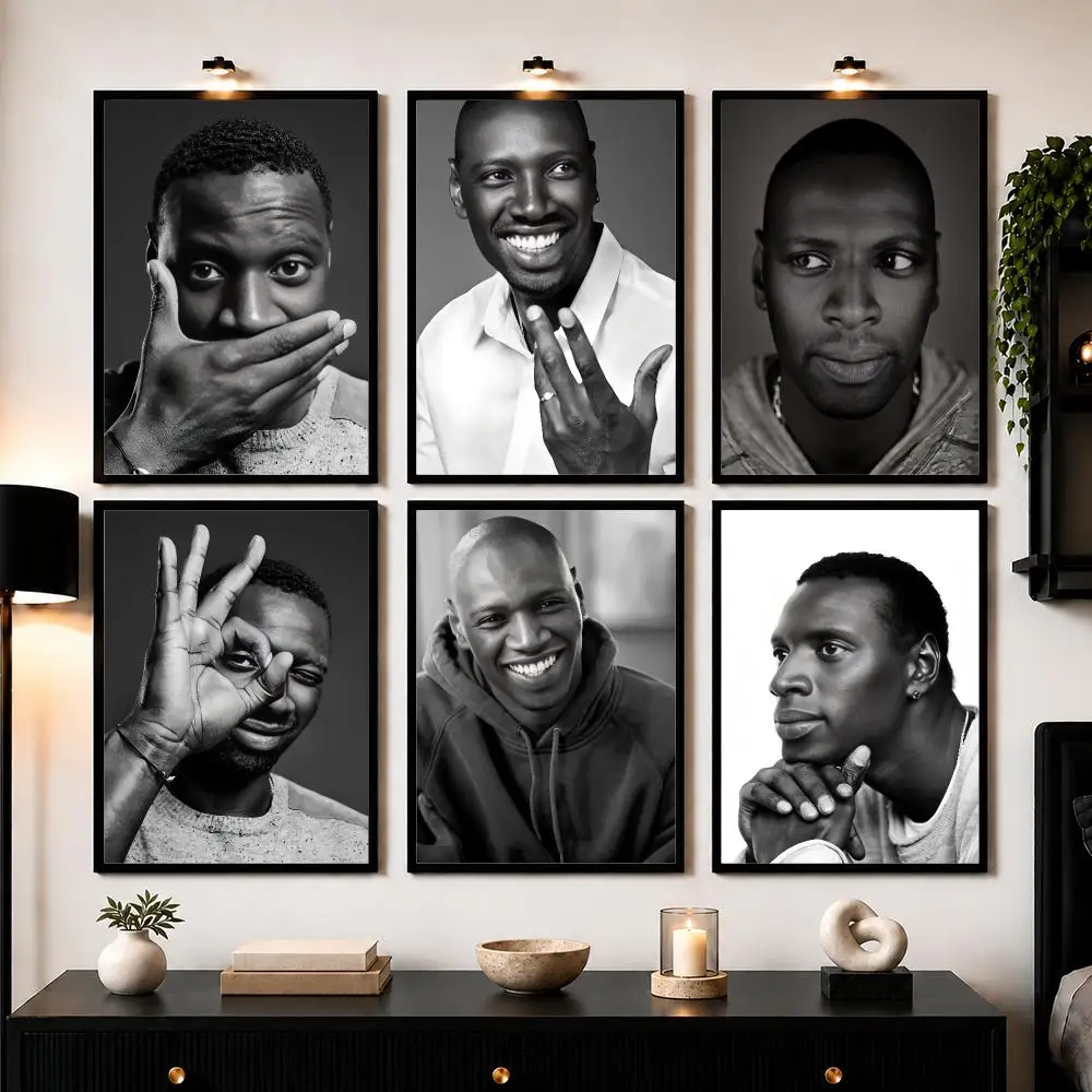 Actor O-Omar Sy Poster Wall Art Sticker For Living Room Bedroom Bar Home Decor Mural Painting Decoration