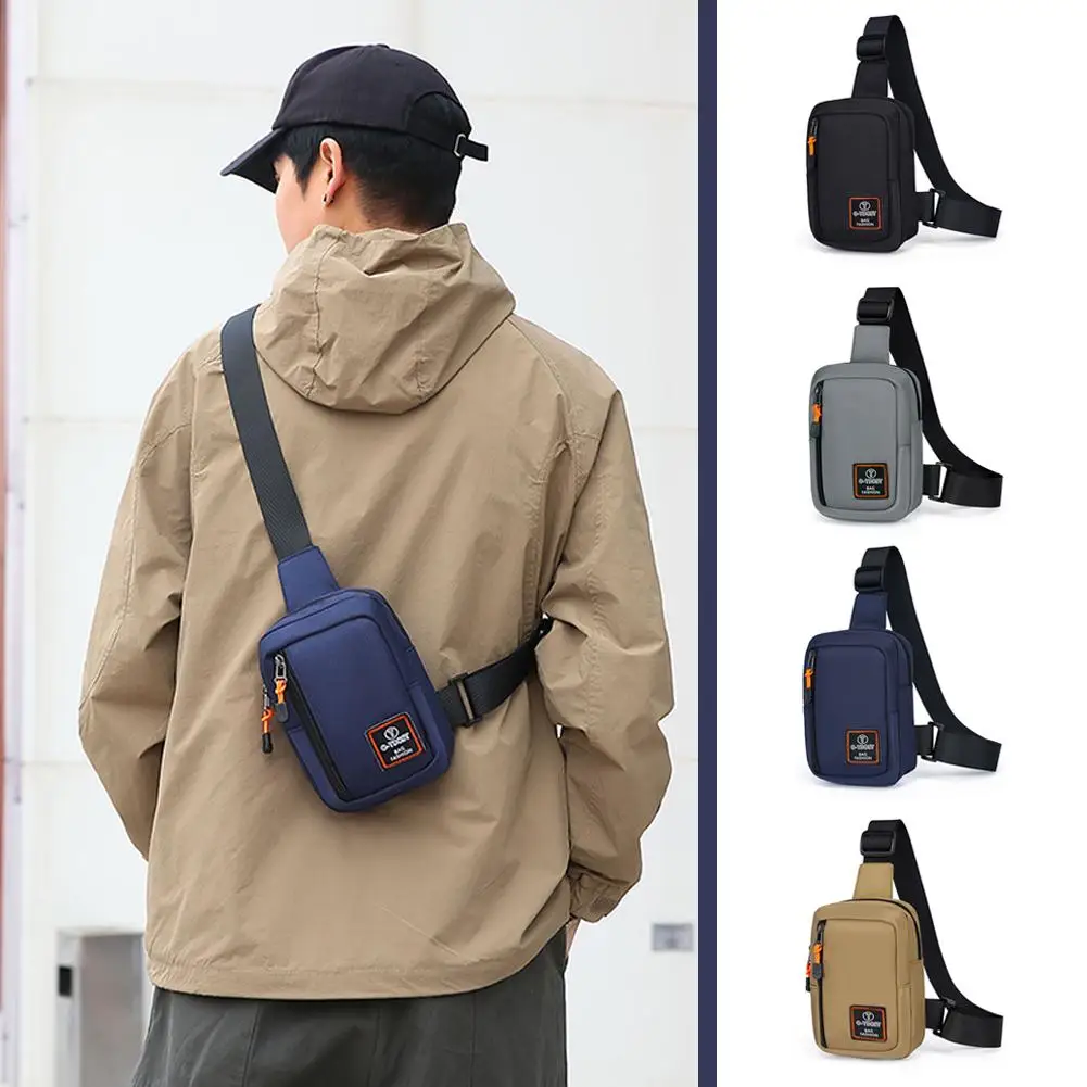 

Breast Bag Men's Oxford Cloth Phone Bag Multi-Layer Bag Crossbody Detachable Adjustable Shoulder Strap Fashion Bag And Stor G2N2