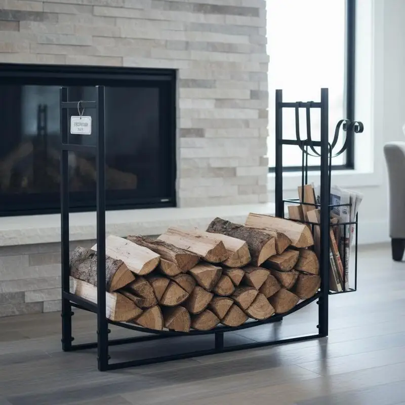 Soporte Para Leña De 33 Pulgadas Con Porta Leños Extraíble, De Acero, Para Chimenea — -74%, 142.57€ Coupon, from 50.09€ – 74% descuento – €50.09