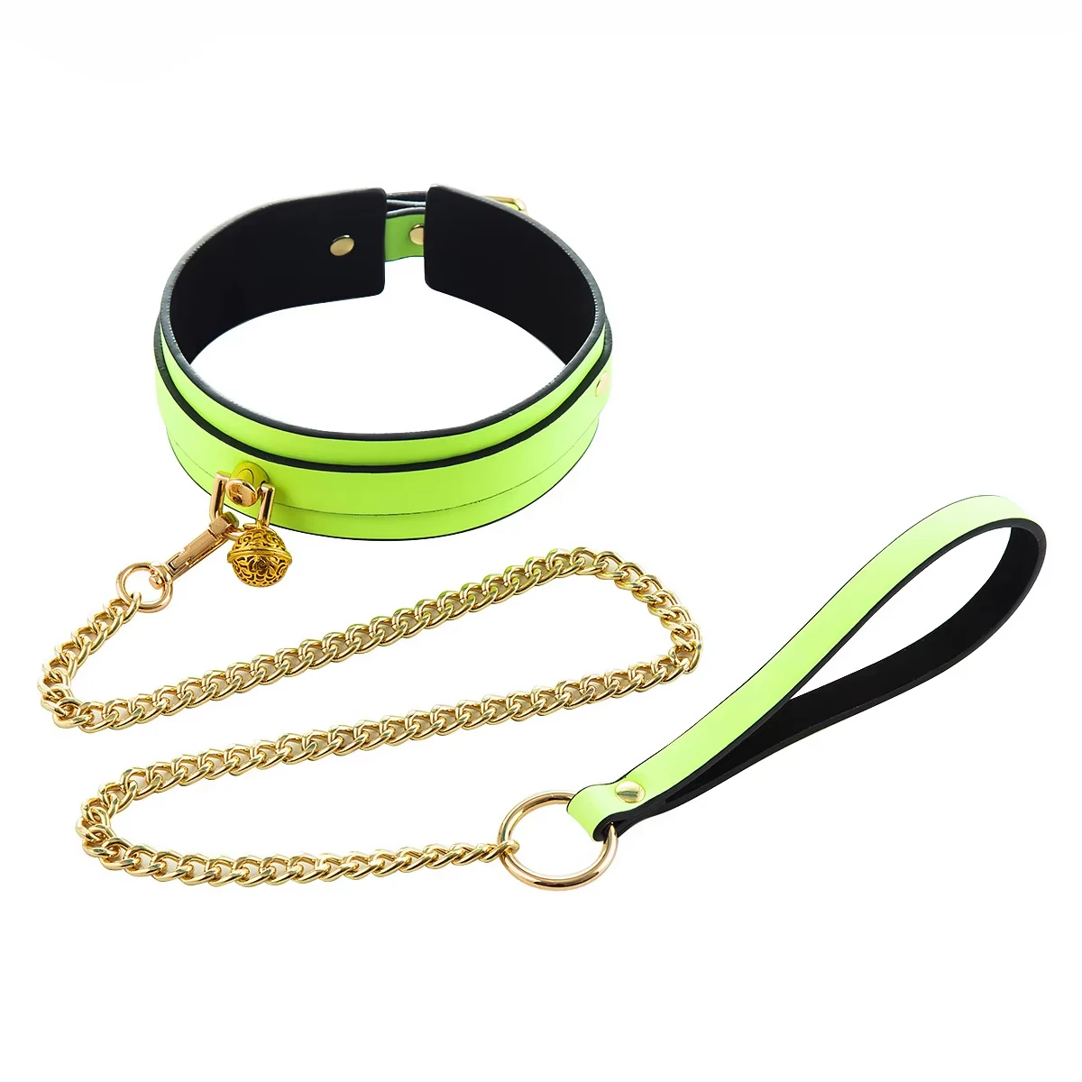 

Bdsm Adult Games Fetish Bondage Slave Luminous Neck Collar with Small Bell Metal Leash Restricts Dog Punish Sex Toys