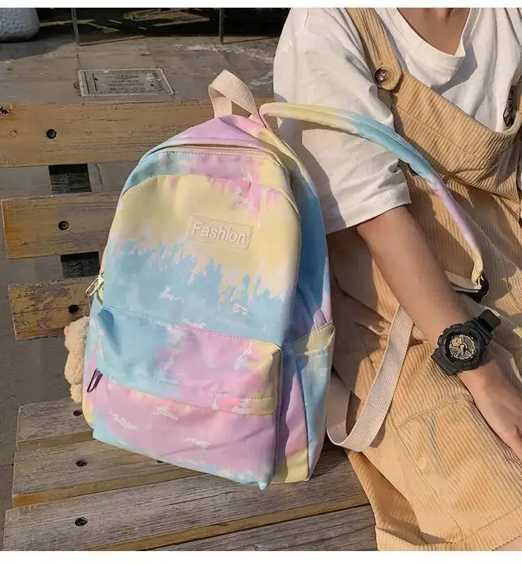 Waterproof Nylon Women Backpack Dyeing School Backpacks Female Travel Back Pack For Teenagers Girls And Boys Shoulder Bag