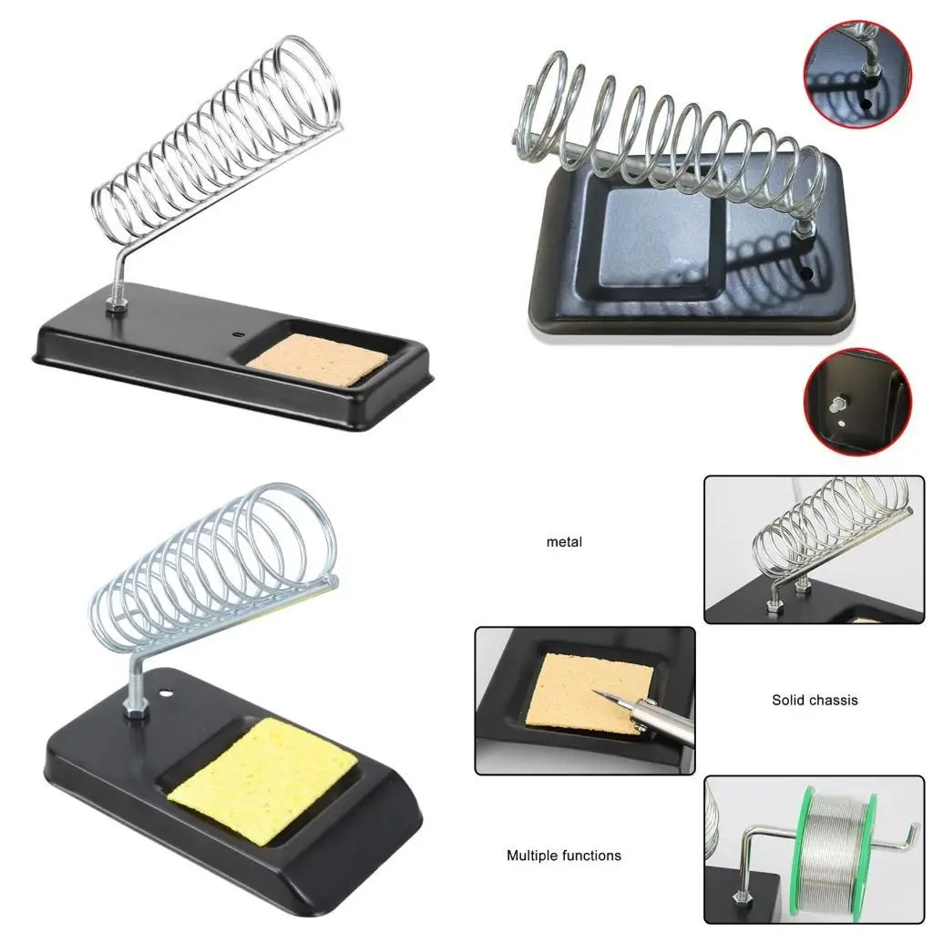 

652F Soldering Iron Stand Portable Holder Soldering Tin Stand Welding Cleaning Sponge