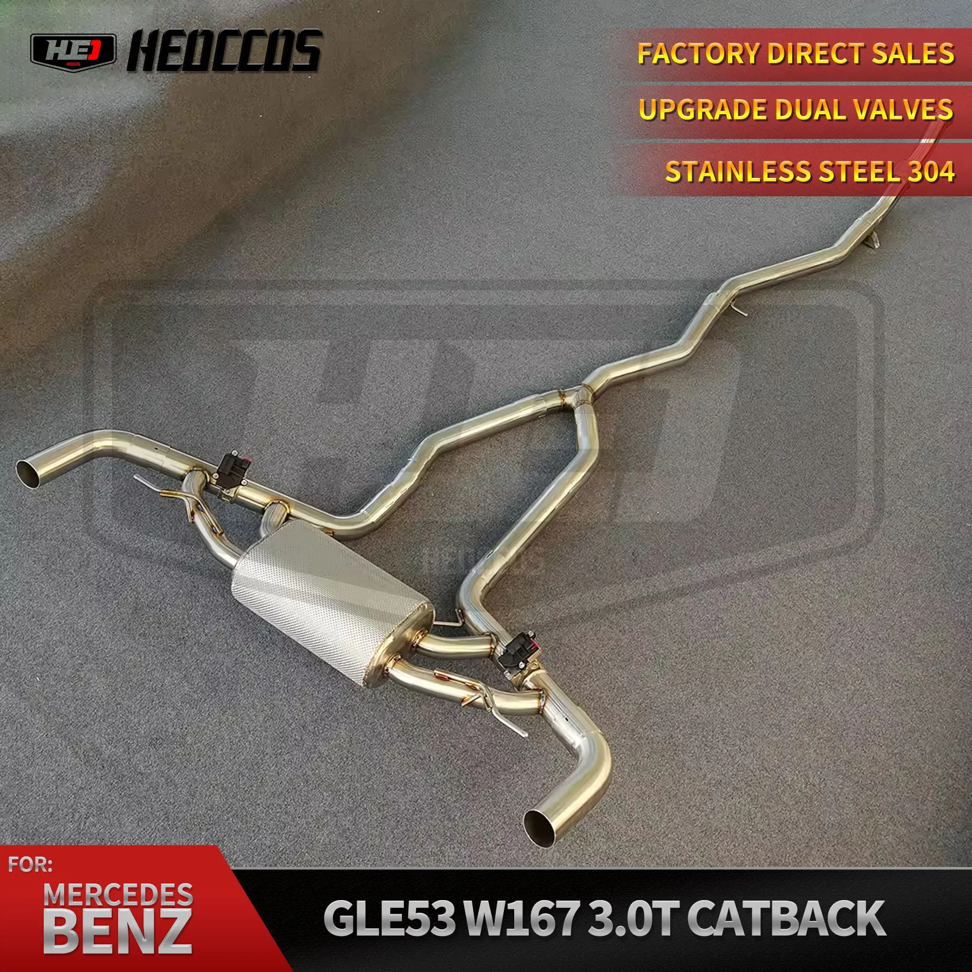 

HEO Stainless Steel Catback Exhaust For Mercedes-Benz AMG GLE 53 3.0T W167 Muffler with Electric Valves