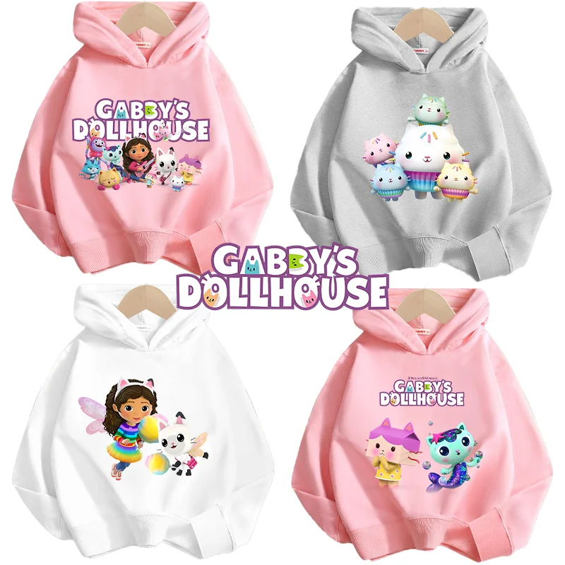 

Gabby Dollhouse Cute Hoodies Girls Anime Printed Sweatshirt Kids Spring Pullover Thin Clothes Long Sleeves Child Birthday Gifts
