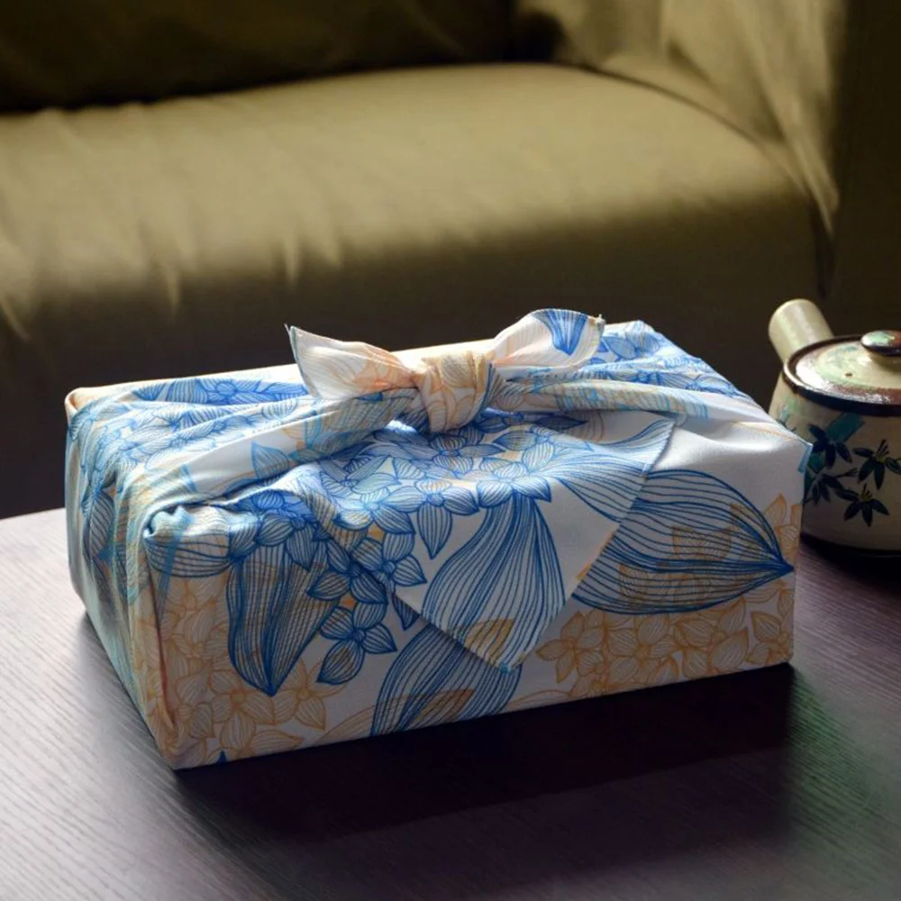 70X70cm Kerchief Japanese Furoshiki Cloth Bento Box Wrap Lunch Packaging Scarf Festival Gift Teacup Towel Eco Friendly Reusable