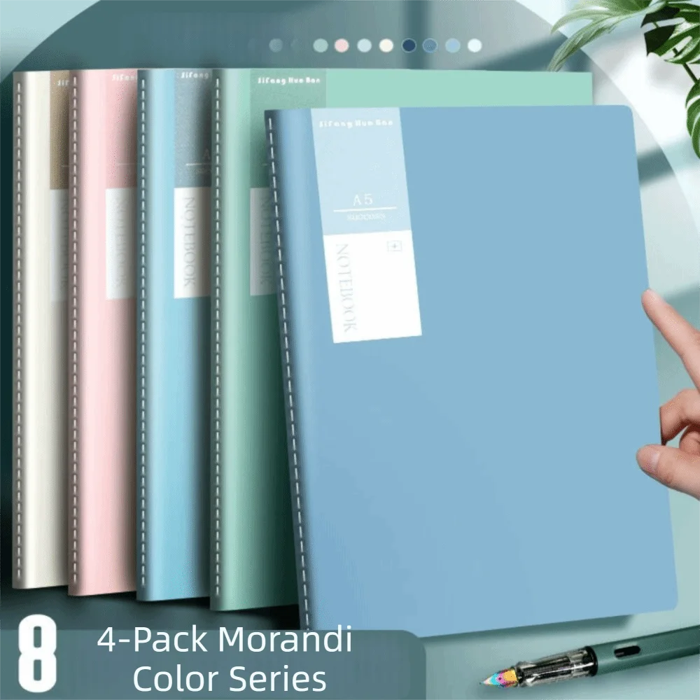 4Pcs Thickened A5/B5 Notebook Horizontal Line Inner Page 36 Sheets Notepad Flip Over Design Time Management Exercise Book