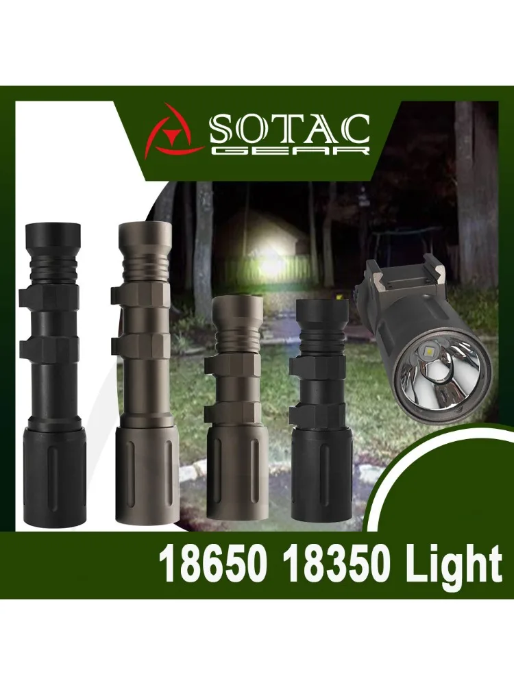 

Тактический фонарь SOTAC 18650 18350 для охоты и стрельбы, 680 люмен, совместим с 20-мм планкой