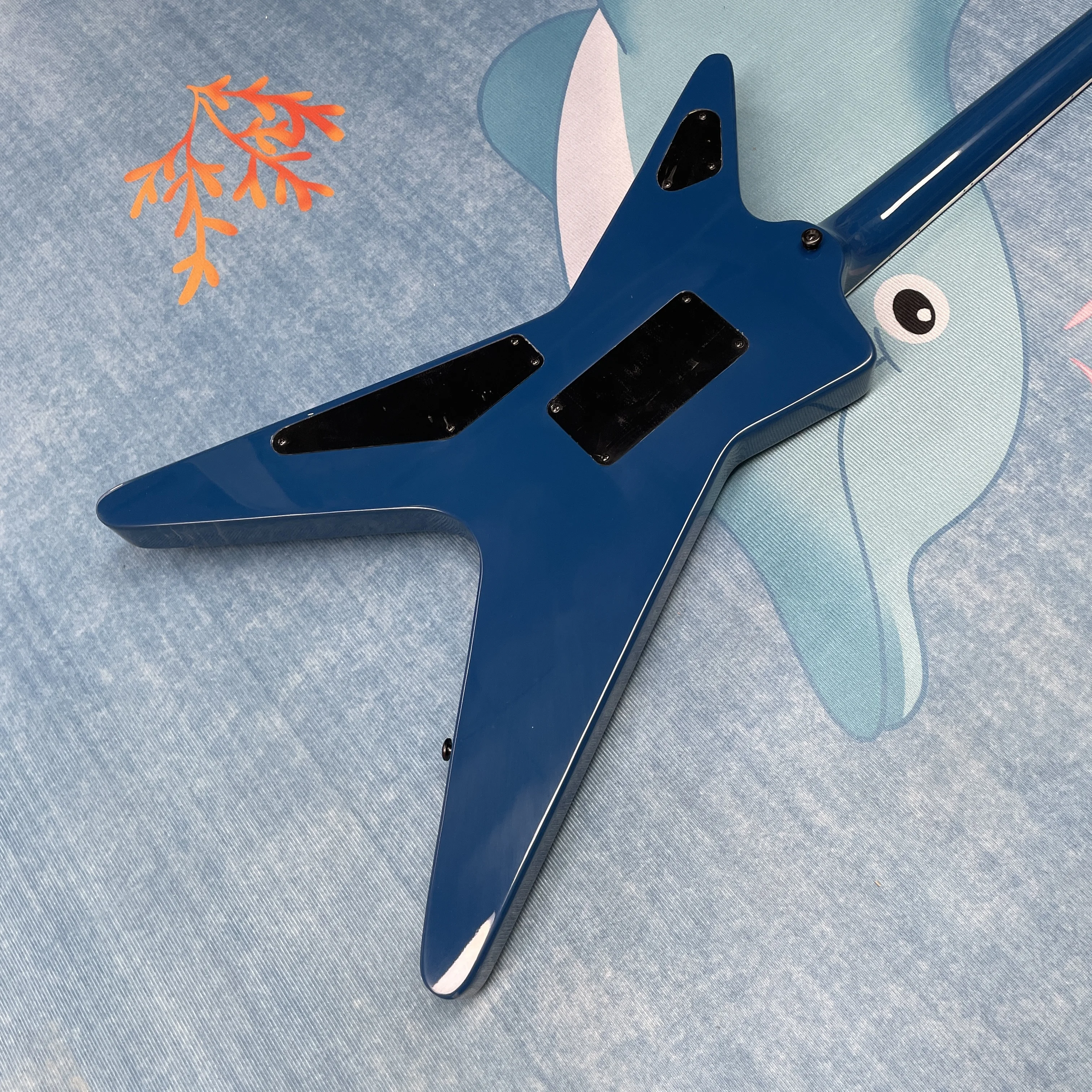 Blue electric guitar, double-coil pickup multi-knob volume control electric guitars, stage performance electric guitarra view 6