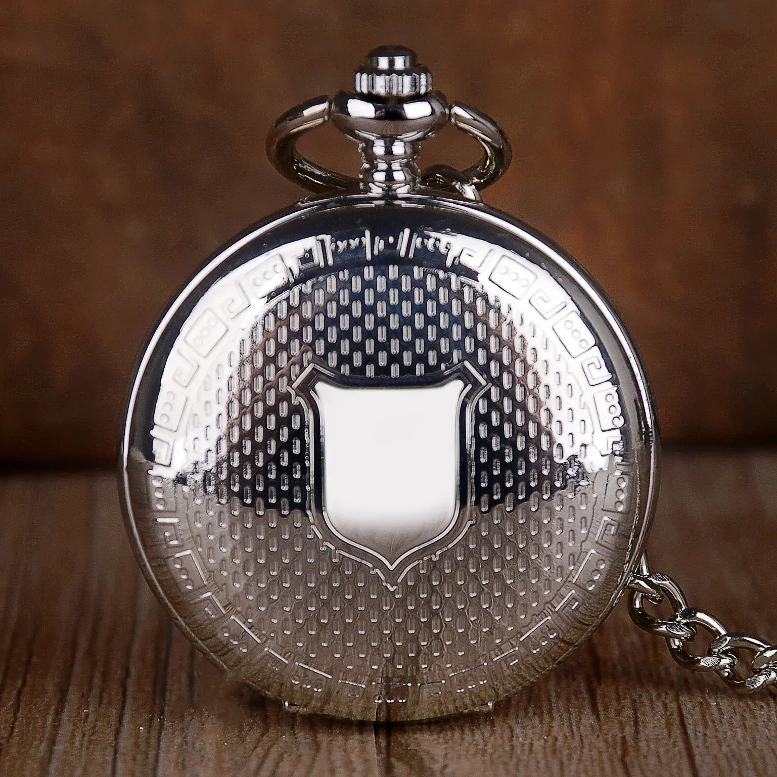 

Polishing Silver Cover Mechanical Pocket Watch Exquisite Round Display Dial Pocket Pendant Clock Gifts Watches For Men Women