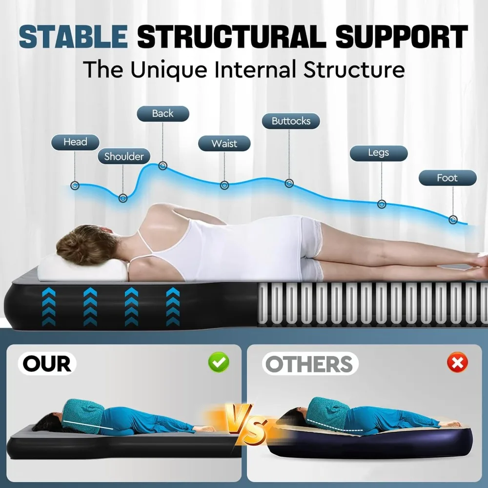 ที่นอนเป่าลมสําหรับตั้งแคมป์ ชนิด Y เสื่อนอน SUV สําหรับเดินทางแบบหนา พร้อมที่ปั๊มลมในรถยนต์ หมอน 2 ใบ