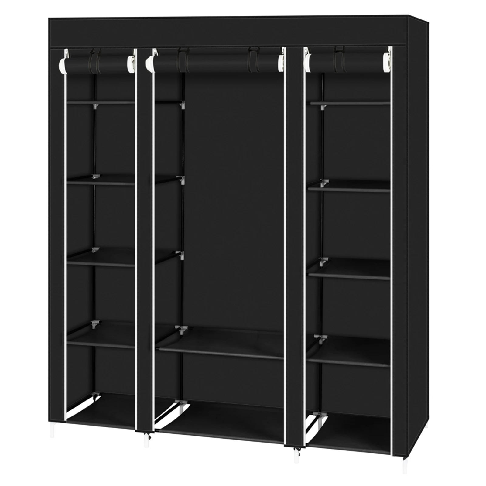 

69" Portable Clothes Closet Wardrobe Storage Organizer with Non-Woven Fabric Quick and Easy to Assemble Extra Strong and Durable