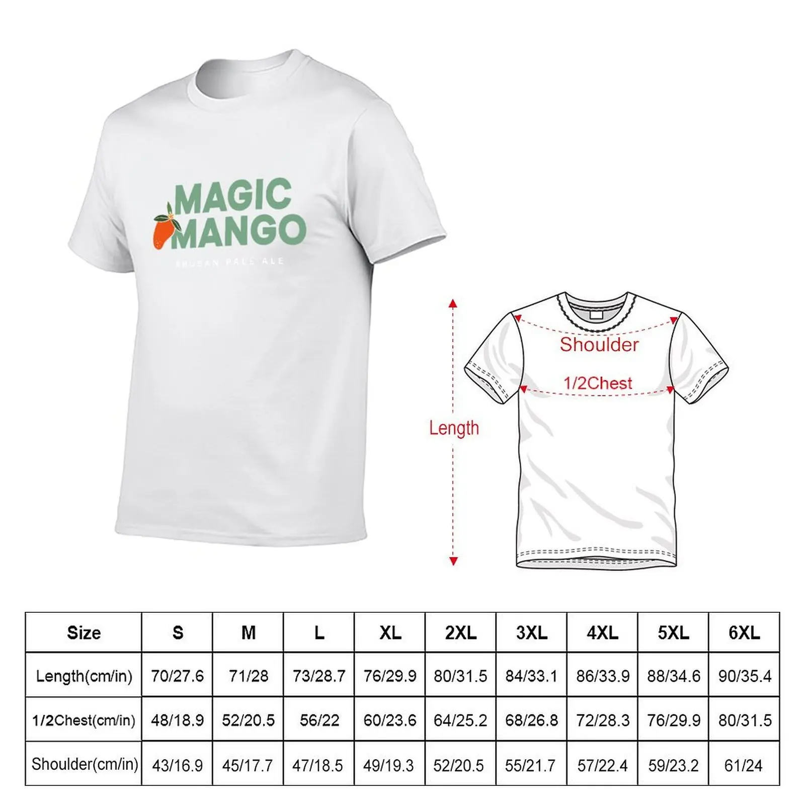 تي شيرت رجالي بشعار Magic Mango تي شيرت برسوم جرافيك تي شيرت رجالي من القطن الثقيل