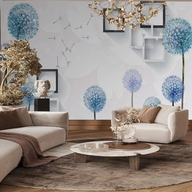 MU8569 Mural Wallpaper Nordic Leaf With Feathery Lines Oil Painting Flower Pattern Home Decor Wall Photo Papel De Parede 3D
