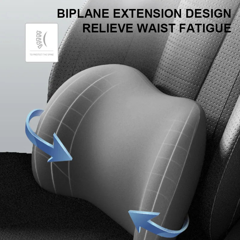 Seametal espuma de memória pescoço do carro travesseiro apoio lombar almofada ergonomia encosto de cabeça travesseiro respirável lavável capa reduzir dor