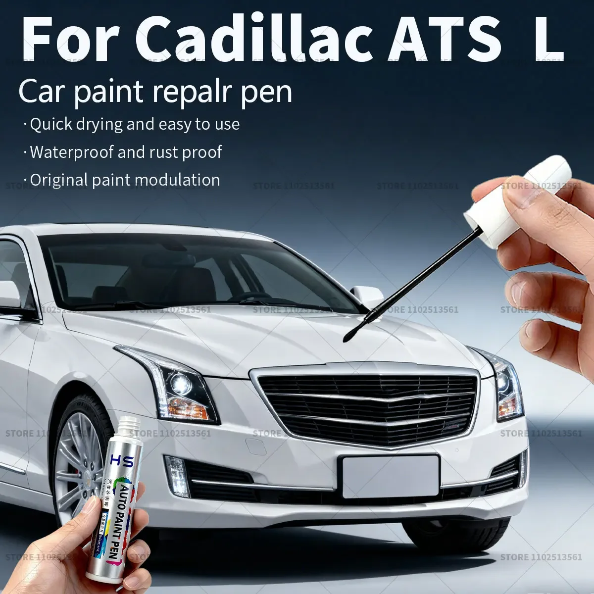 

Ручка для ремонта автомобильной краски, средство для удаления царапин, автоаксессуары «сделай сам», для Cadillac ATS-L, белый 50, серый, красный, фиолетовый, золотой, черный