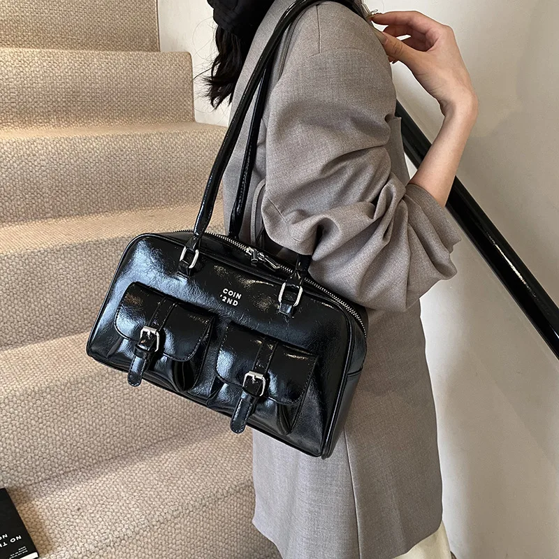 

Осенняя нишевая сумка через плечо 2025 года, роскошная винтажная сумка для женщин, изысканная сумка-тоут с верхней ручкой, минималистичная сумка через плечо «день-ночь»