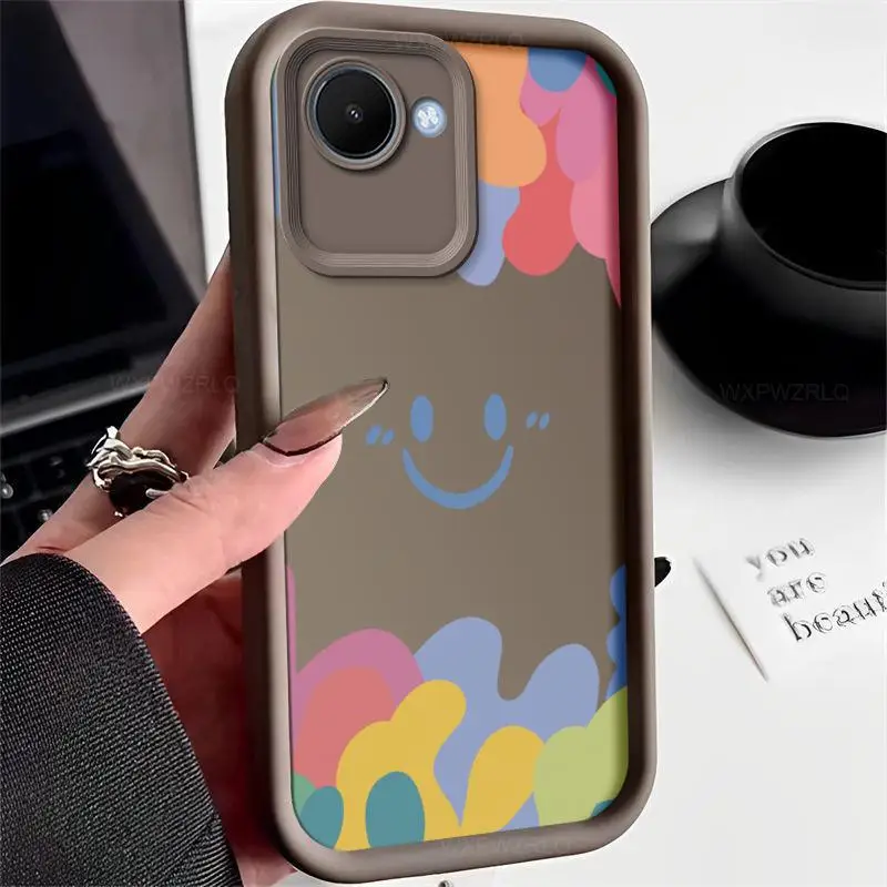 Smiley Face Phone Case For realme C30 Narzo 50i Prime C30s Graffiti All Inclusive Shock-absorbing Silicone Soft Back Cover